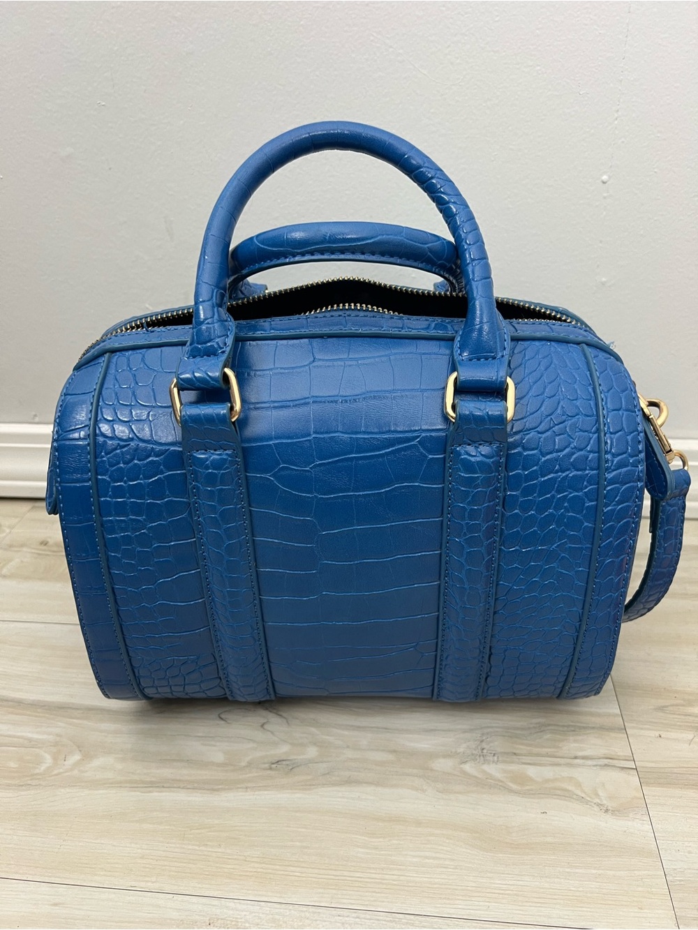 Sassy Jones Blue Croc-Embossed Satchel - Picture 2 of 7